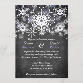 Invitación púrpura de la boda del estilo de la