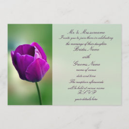 Invitación púrpura de la boda del tulipán