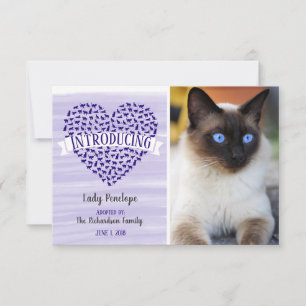 Invitación púrpura de la foto del mascota del