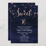 Invitación Púrpura de la noche estrellada del dulce 16 y<br><div class="desc">Púrpura de la noche estrellada del dulce 16 y invitación del oro. Modifique ambos lados para requisitos particulares cualquier manera que usted quiera,  para cualquier acontecimiento.</div>