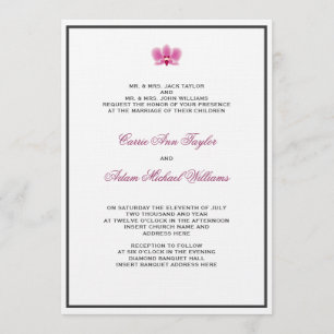 Invitación púrpura de la orquídea