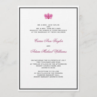 Invitación púrpura de la orquídea