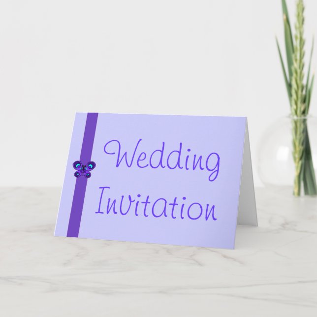 Invitación púrpura de la tarde de la cinta de la (Anverso)