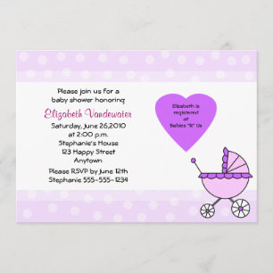Invitación púrpura del carro de la invitación de