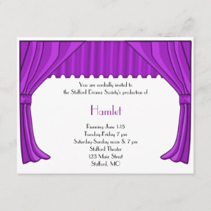 Invitación púrpura del drama y del teatro