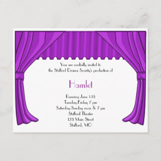Invitación púrpura del drama y del teatro