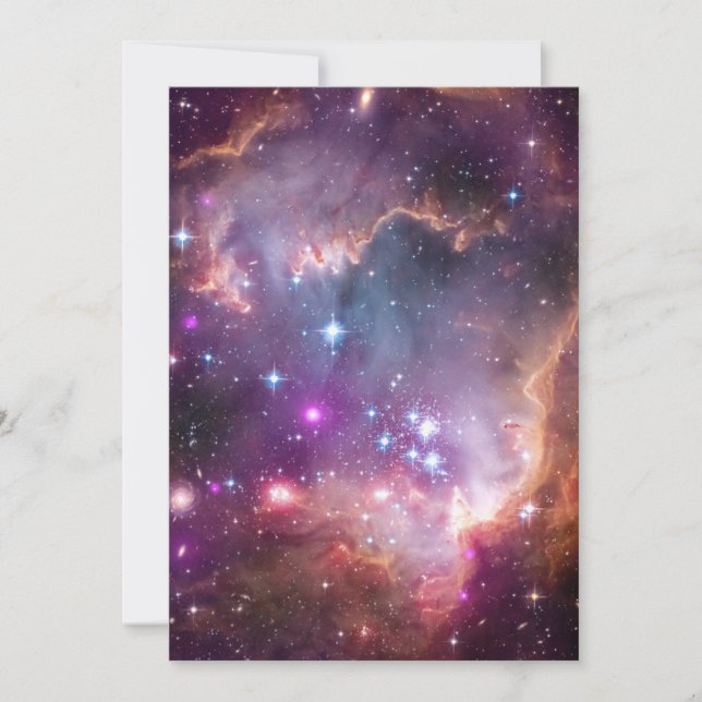 Invitación Púrpura del espacio ultraterrestre galáctico (Anverso)