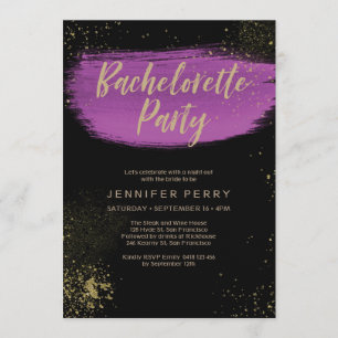 Invitación púrpura del fiesta de Bachelorette del