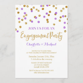 Invitación púrpura del fiesta de compromiso del