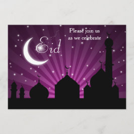 Invitación púrpura del fiesta de la noche de la