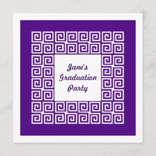 Invitación púrpura del fiesta del graduado del