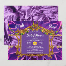 Púrpura | Ducha de novias Gold Floral Mardi Gras