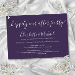 Invitación Púrpura Feliz Nunca Después Del Boda Fiesta<br><div class="desc">Con nombres de estilo característico,  este elegante morado alegremente siempre después de la invitación a la celebración de la boda,  puede ser personalizado con su información en letras de moda. Diseñado por Thisisnotme©</div>
