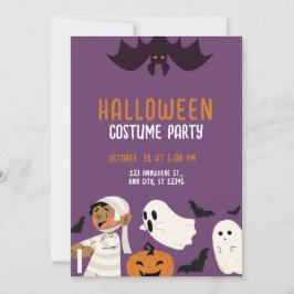Invitación Púrpura Fiesta de disfraces de Halloween