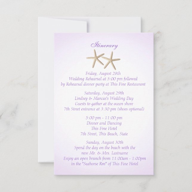 Invitación Púrpura Hidrangea Boda Intinerada (Anverso)