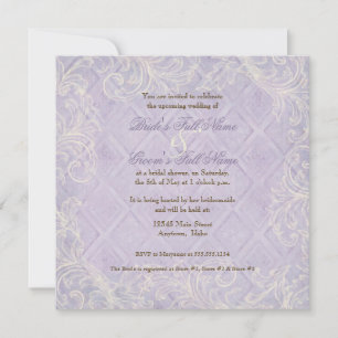 Invitación Púrpura Hydrangea Swirl - Floral Bridal Shower