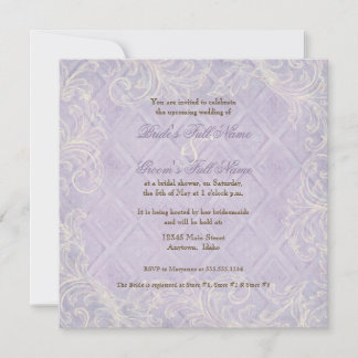 Invitación Púrpura Hydrangea Swirl - Floral Bridal Shower