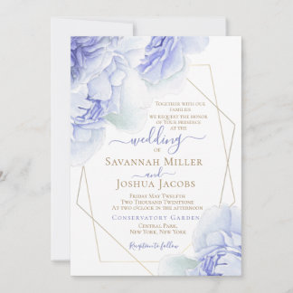 Invitación Púrpura lila peonía boda acuarela floral