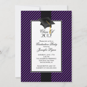 Invitación púrpura moderna de la fiesta de