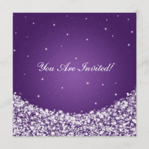 Invitación Púrpura nupcial elegante de la chispa de la