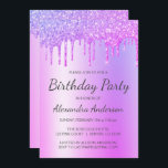 Invitación Púrpura Purpurina Cualquier fiesta de cumpleaños d<br><div class="desc">Personalizado Purpurina Purple Sparkly Dripping Cualquier Vez De Cumpleaños. Esta es la invitación perfecta para el cumpleaños de una moderna fiesta de cumpleaños de Purpurina. Póngase en contacto con el diseñador para que coincida con los elementos personalizados.</div>