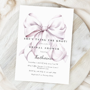 Invitación Púrpura que está atando la ducha de novias Knot Bo