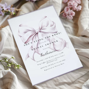 Invitación Púrpura que está atando la ducha de novias Knot Bo
