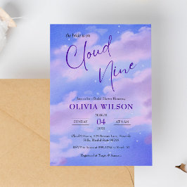 Invitación Púrpura Real En La Nube 9 Ducha De Novias