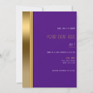 Invitación Púrpura Real y Elegante Glam Evento o Cena