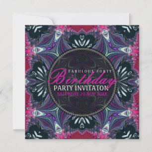 Invitación Púrpura Rosa Fabulous 40 Event Party Invitation