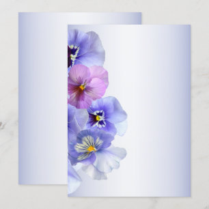 Invitación Púrpura Rosa Lilac Pansy Rústico Floral