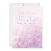 Invitación púrpura rosada floral del boda del