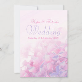 Invitación púrpura rosada floral del boda del