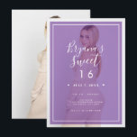 Invitación Púrpura Tinta de impresión 2 dulce moderno 16<br><div class="desc">Personalizar como quieras. Se puede añadir una foto al frente y a la parte de atrás.</div>