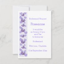 Púrpura Wisteria Heart Design Bridesmaid Request
