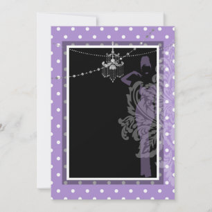 Invitación púrpura y negra