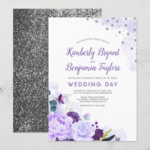 Púrpura y plata | Boda de acuarela floral