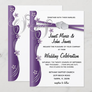 Invitación Púrpura y plateado