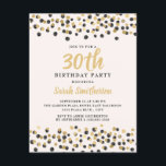 Invitación Purpurina 30 Años del Confetti de Oro Negro Blanco<br><div class="desc">Elegante purpurina de confeti negro y dorado en blanca 30 cumpleaños invitando a las mujeres.</div>