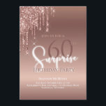 Invitación Purpurina 60 Aniversario Glam Ombre Blanco Rosa<br><div class="desc">¡Un fiesta 60 merece un poco de resplandor! Esta invitación es perfecta para su día especial.</div>