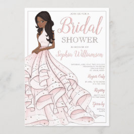 Invitación Purpurina afroamericano Glam Bridal Shower