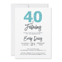 Purpurina azul 40 y fabuloso | 40.º Fiesta de cump