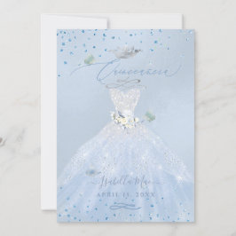 Invitación Purpurina azul Quinceanera