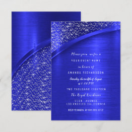 Invitación Purpurina azul real ducha de novia Cumpleaños
