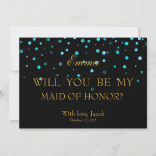 Invitación Purpurina Azul, ¿Serás mi HONOR?