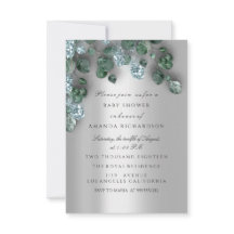 Purpurina Baby Shower Eucalipto Verde Azul