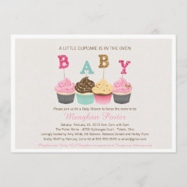 Invitación purpurina Baby Shower - Pasteles, Glitz