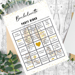 Invitación Purpurina Bachelorette Bingo Fiesta Juego Desafío