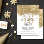 Invitación Purpurina blanco de lujo moderno Confetti Sweet 16<br><div class="desc">La elegante, glamorosa y moderna invitación a la fiesta de 16 años es perfecta para el joven chica contemporáneo y elegante. Cuenta con un falso purpurina dorado y brillante bloque de color sobre un sencillo fondo blanco con un gran número de "16" en un tono de color dorado a juego....</div>