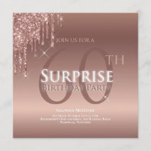 Purpurina Blanco Rosa 60 cumpleaños sorpresa